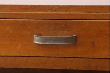 レトロ家具　昭和レトロ　古い木製のシンプルなアンティーク文机(2)