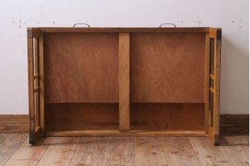 レトロ家具　昭和レトロ　古い木製のシンプルなアンティーク文机(2)