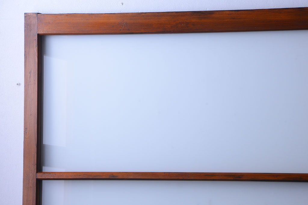 昭和レトロ　すりガラスとクリアガラスの引き戸2枚セット