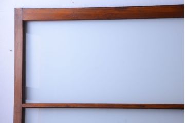 昭和レトロ　すりガラスとクリアガラスの引き戸2枚セット