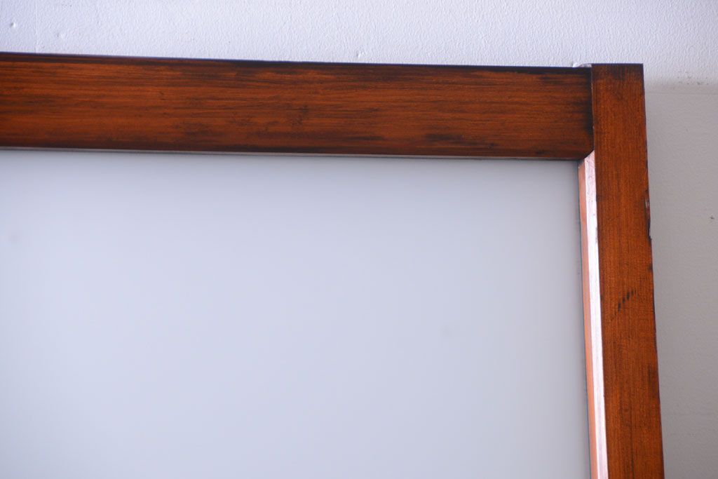 昭和レトロ　すりガラスとクリアガラスの引き戸2枚セット