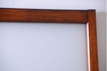 昭和レトロ　すりガラスとクリアガラスの引き戸2枚セット