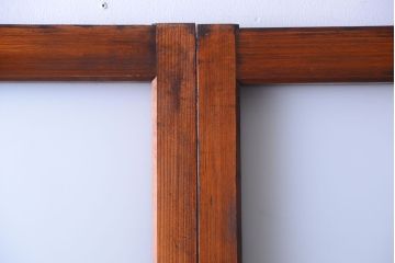 昭和レトロ　すりガラスとクリアガラスの引き戸2枚セット