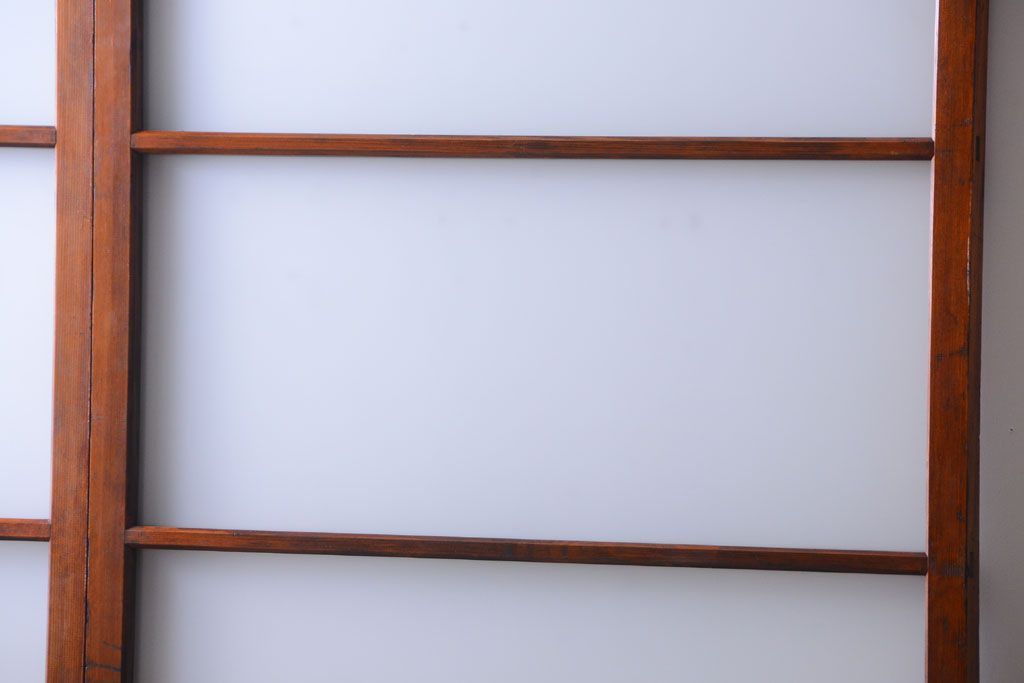 昭和レトロ　すりガラスとクリアガラスの引き戸2枚セット