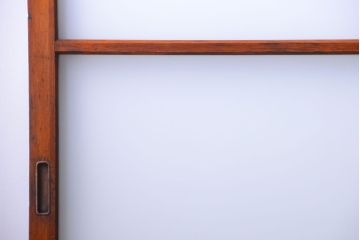 昭和レトロ　すりガラスとクリアガラスの引き戸2枚セット