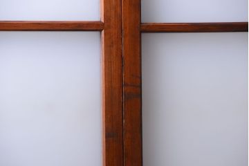 昭和レトロ　すりガラスとクリアガラスの引き戸2枚セット