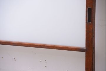 昭和レトロ　すりガラスとクリアガラスの引き戸2枚セット