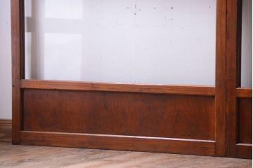 昭和レトロ　すりガラスとクリアガラスの引き戸2枚セット