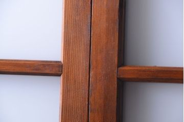 昭和レトロ　すりガラスとクリアガラスの引き戸2枚セット