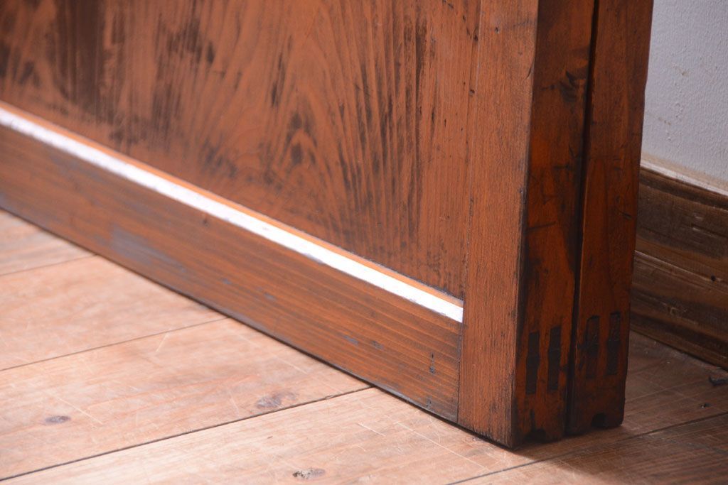 昭和レトロ　すりガラスとクリアガラスの引き戸2枚セット