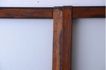 昭和レトロ　すりガラスとクリアガラスの引き戸2枚セット