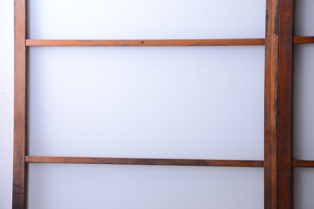 昭和レトロ　すりガラスとクリアガラスの引き戸2枚セット