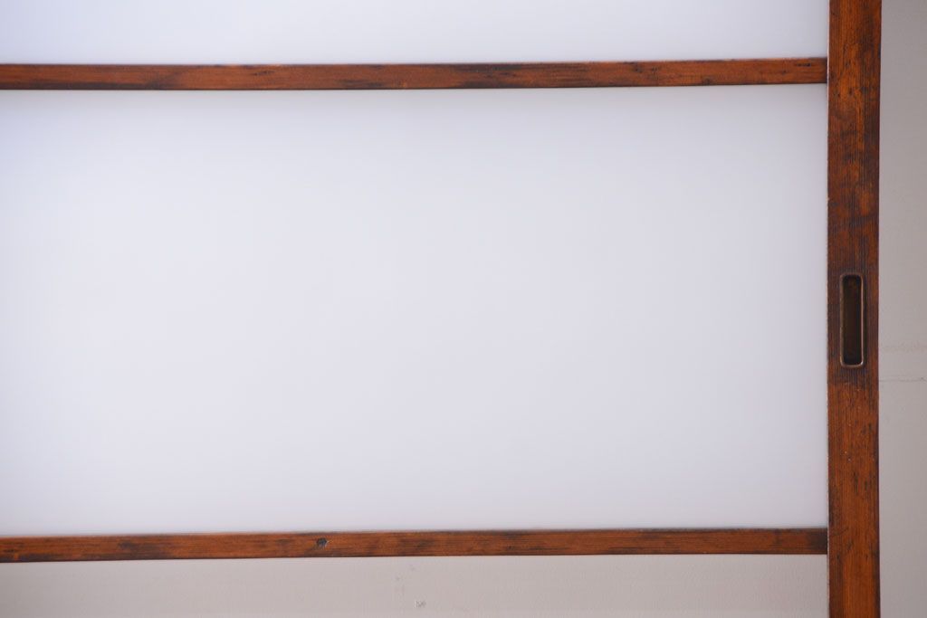 昭和レトロ　すりガラスとクリアガラスの引き戸2枚セット