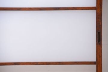 昭和レトロ　すりガラスとクリアガラスの引き戸2枚セット