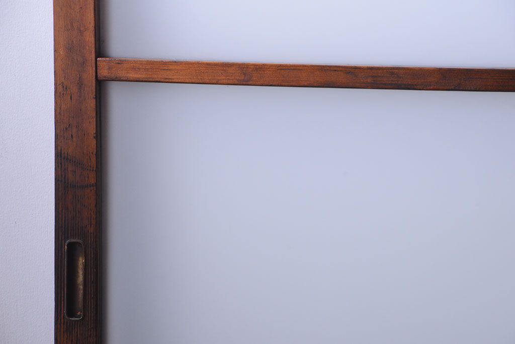 昭和レトロ　すりガラスとクリアガラスの引き戸2枚セット