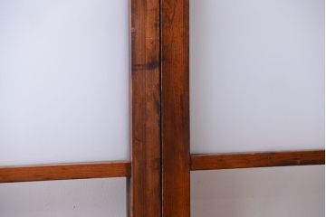 昭和レトロ　すりガラスとクリアガラスの引き戸2枚セット