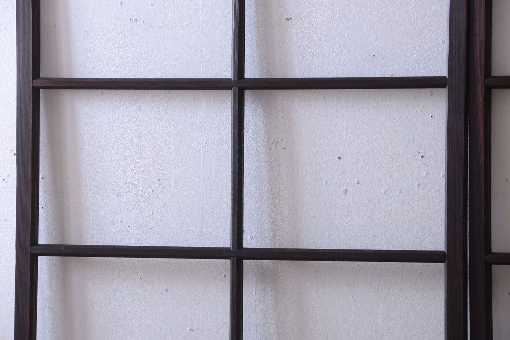 和製アンティーク　レトロなガラス戸2枚セット