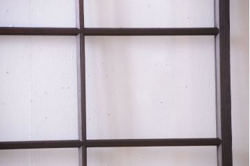 和製アンティーク　レトロなガラス戸2枚セット