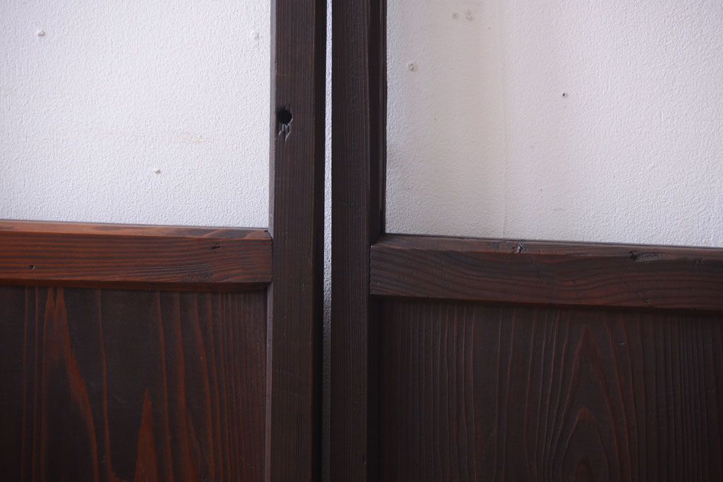 和製アンティーク　レトロなガラス戸2枚セット