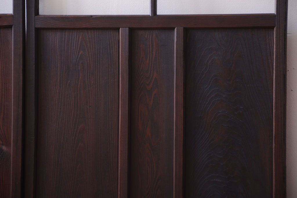 和製アンティーク　レトロなガラス戸2枚セット