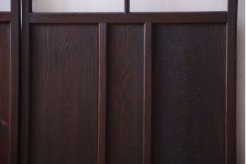 和製アンティーク　レトロなガラス戸2枚セット