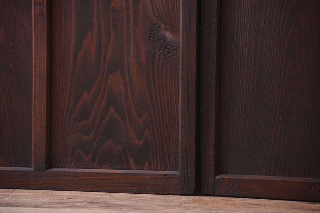 和製アンティーク　レトロなガラス戸2枚セット