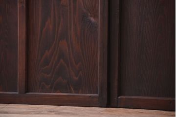 和製アンティーク　レトロなガラス戸2枚セット