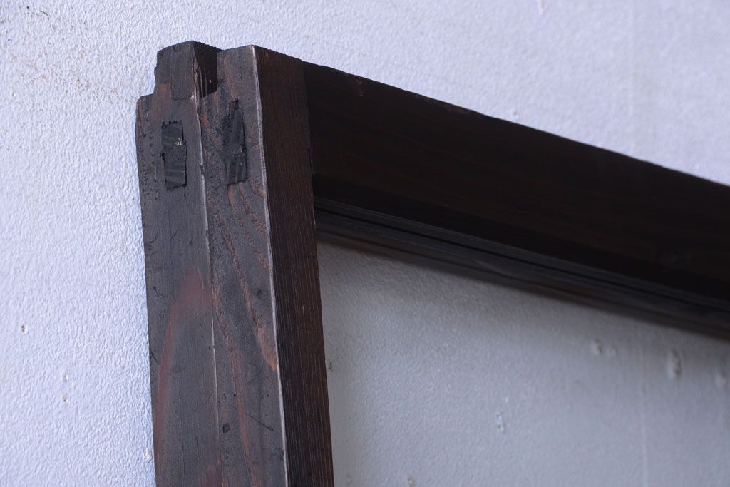 和製アンティーク　レトロなガラス戸2枚セット