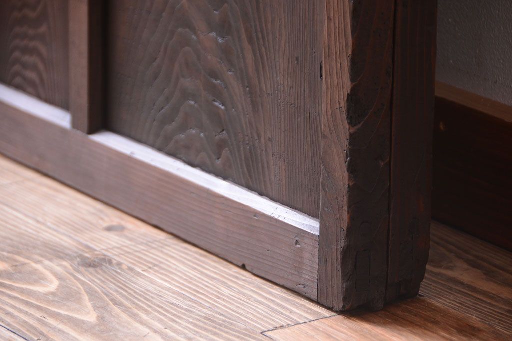 和製アンティーク　レトロなガラス戸2枚セット