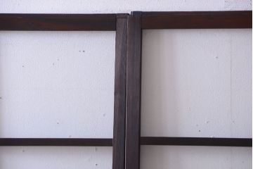 和製アンティーク　レトロなガラス戸2枚セット