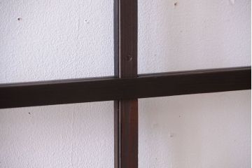 和製アンティーク　レトロなガラス戸2枚セット