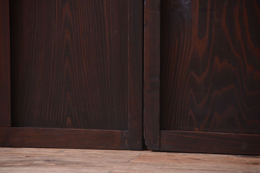 和製アンティーク　レトロなガラス戸2枚セット