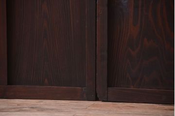 和製アンティーク　レトロなガラス戸2枚セット