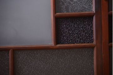 大正ロマン　当時物色ガラス入り!アンティークガラス戸2枚セット(窓)(2)