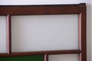 大正ロマン　当時物色ガラス入り!アンティークガラス戸2枚セット(窓)(2)