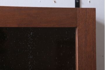 アンティーク家具　アンティーク　気泡ガラス入り!古い木のシンプルな壁掛け戸棚(3)