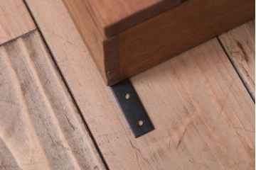 アンティーク家具　アンティーク　気泡ガラス入り!古い木のシンプルな壁掛け戸棚(3)