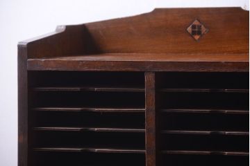 レトロ家具　昭和レトロ　象嵌入り!アンティーク書類棚(カルテケース)