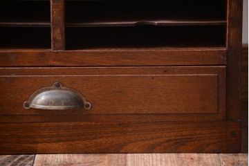 レトロ家具　昭和レトロ　象嵌入り!アンティーク書類棚(カルテケース)