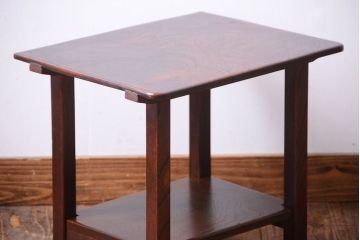アンティーク雑貨　古民具・骨董　欅材玉杢!シンプルなサイドテーブル(花台)