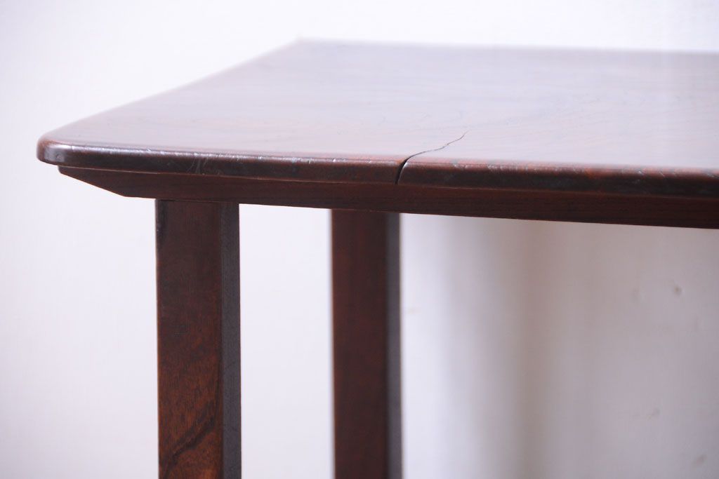 アンティーク雑貨　古民具・骨董　欅材玉杢!シンプルなサイドテーブル(花台)