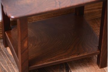 アンティーク雑貨　古民具・骨董　欅材玉杢!シンプルなサイドテーブル(花台)