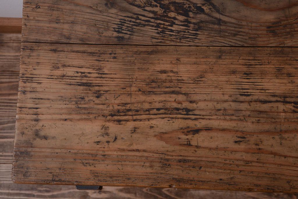 アンティーク雑貨　和製アンティーク　古い木味の平机(電話台・花台)