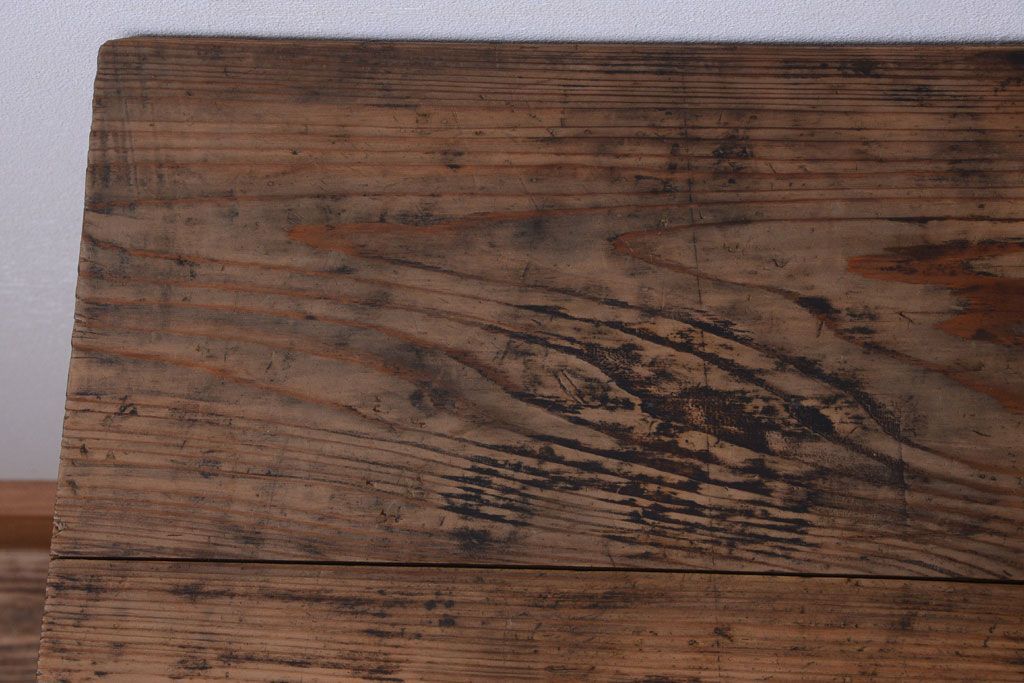 アンティーク雑貨　和製アンティーク　古い木味の平机(電話台・花台)