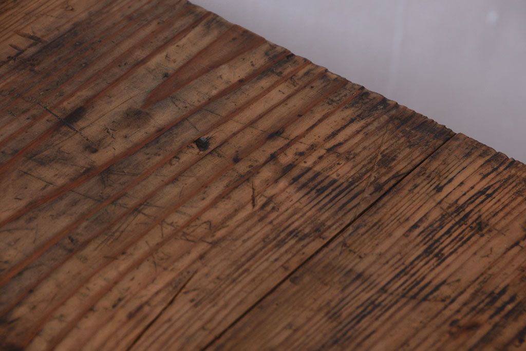 アンティーク雑貨　和製アンティーク　古い木味の平机(電話台・花台)