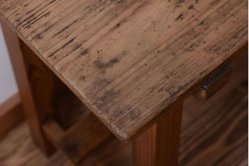 アンティーク雑貨　和製アンティーク　古い木味の平机(電話台・花台)