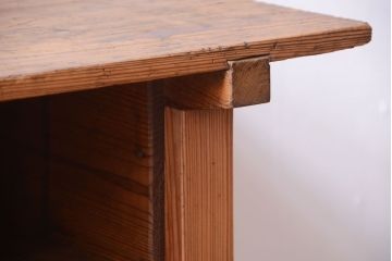 アンティーク雑貨　和製アンティーク　古い木味の平机(電話台・花台)