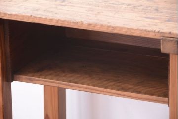 アンティーク雑貨　和製アンティーク　古い木味の平机(電話台・花台)