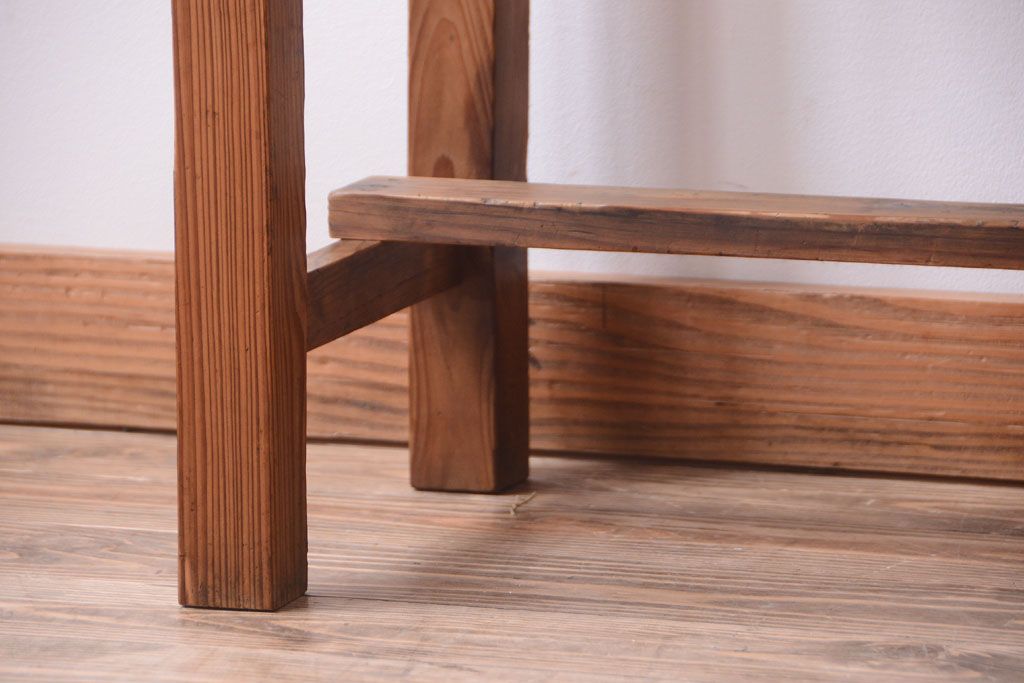 アンティーク雑貨　和製アンティーク　古い木味の平机(電話台・花台)