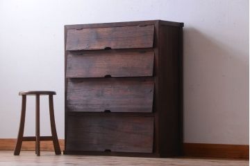 アンティーク家具　和製アンティーク　古い木のパタパタ収納棚(戸棚)